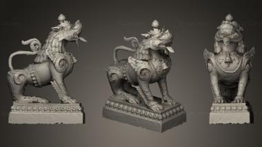 Indian sculptures Guardian Lion 3d model